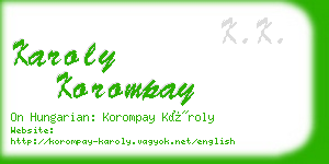 karoly korompay business card